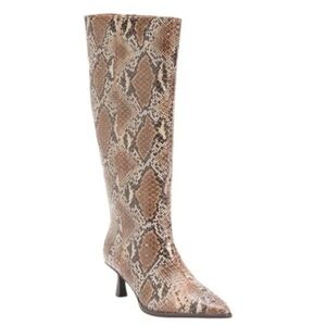 NWT Matisse Brown Snakeskin leather Heeled Boots 7.5
